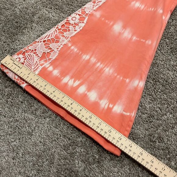 NWT Gemma+Jane Tye Dye Flared Jeans Lace Size 8 Coral Hippie Concert Beach Y2K - Picture 13 of 16